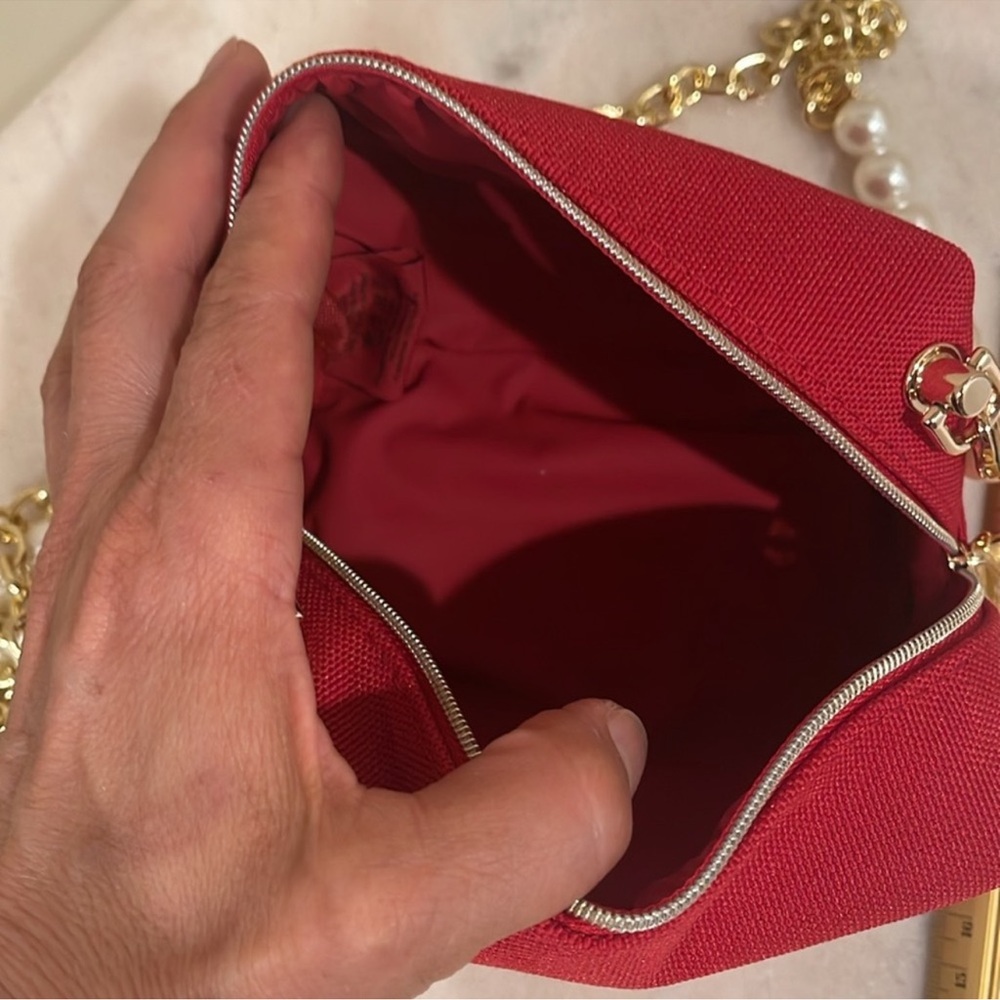 Christian Dior red canvas cosmetics bag to shoulder bag - Picture 12 of 16